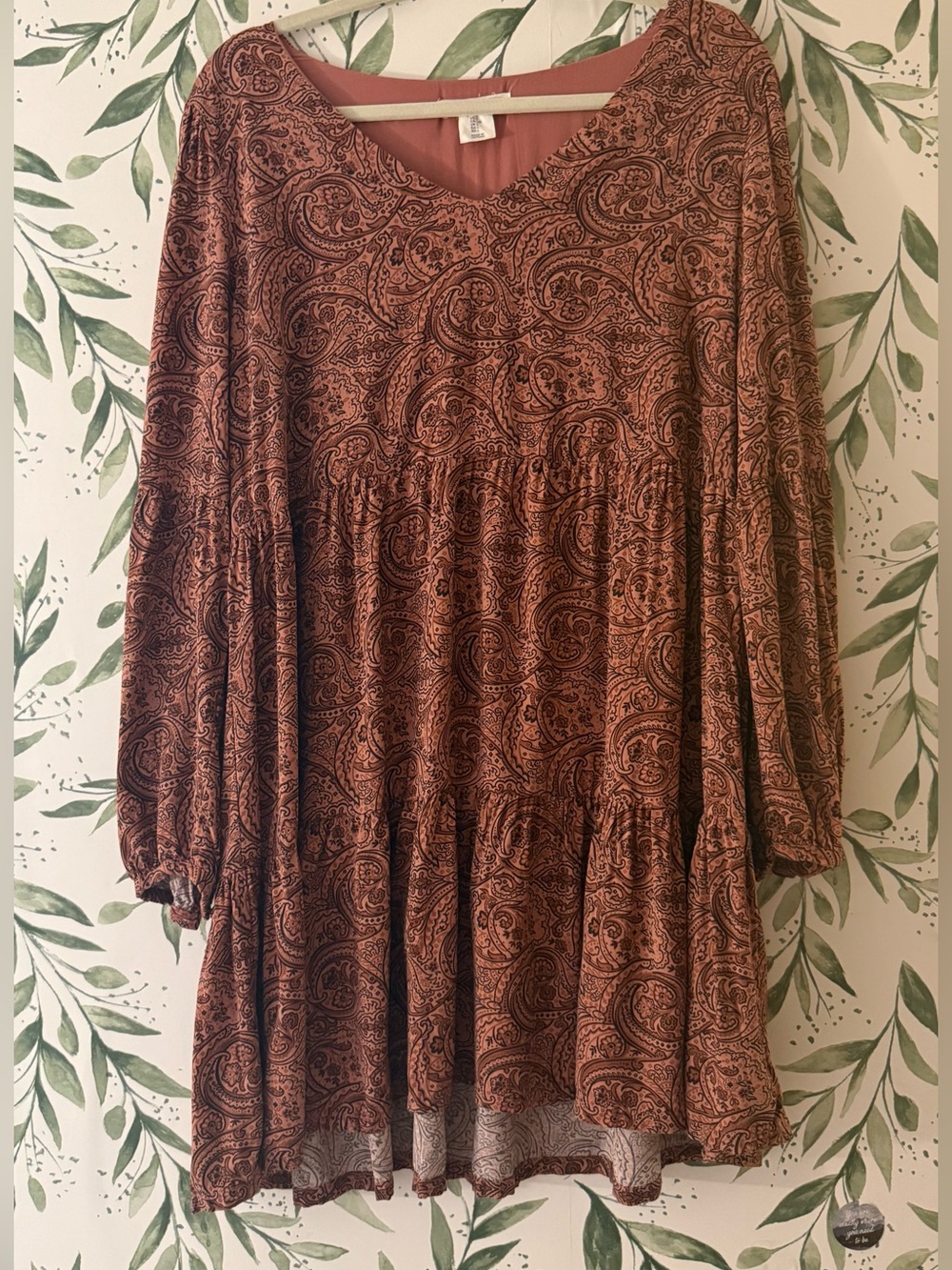 Lucky Brand Floral Tiered Long Sleeve Dress